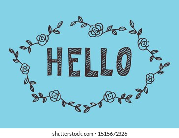 Bubbles speech vector. Illustration. Vintage book poster. font hand-drawn. HELLO