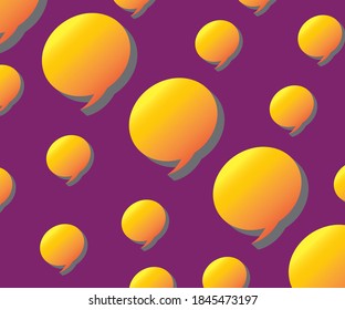 Bubbles symbol in vivid yellow and orange color with purple background