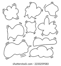Bubbles talk set bundles. Hand sketched thought bubbles and speech bubbles vector design elements