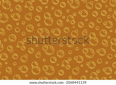 Bubbles texture of dark beer seamless pattern. Fizzy water background, abstract soda wallpaper.Vector illustration.