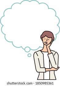 Burbujas de pensamiento dibujadas en la cabeza humana