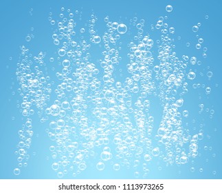 Bubbles under water on blue background vector illustration