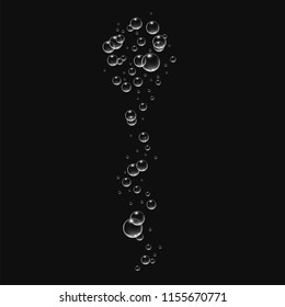 Bubbles under water vector illustration on black background