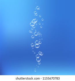 Bubbles under water vector illustration on blue background