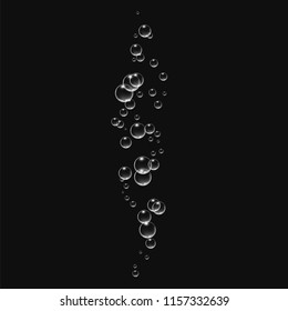 Bubbles under water vector illustration on black background