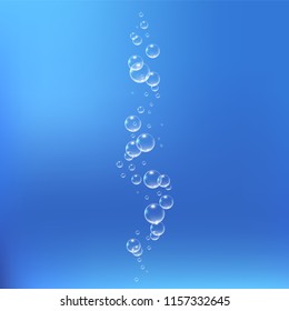 Bubbles under water vector illustration on blue background