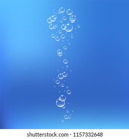 Bubbles under water vector illustration on blue background