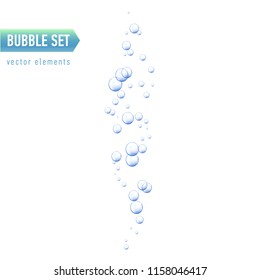 Bubbles under water vector illustration on white background