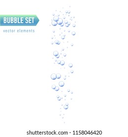 Bubbles under water vector illustration on white background