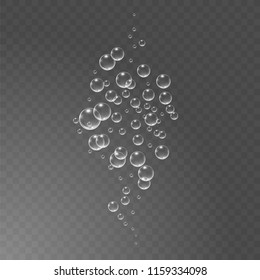 Bubbles under water vector illustration on transparent background