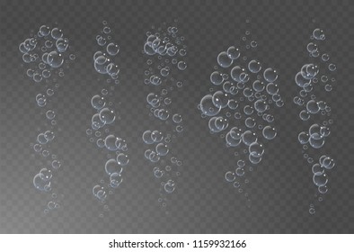 Bubbles under water vector illustration on transparent background