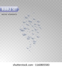 Bubbles under water vector illustration on transparent background