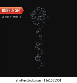 Bubbles under water vector illustration on black background