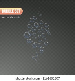 Bubbles under water vector illustration on transparent background