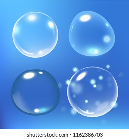 Bubbles under water vector illustration on blue background