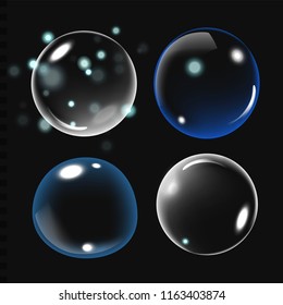 Bubbles under water vector illustration on black background