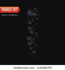 Bubbles under water vector illustration on black background