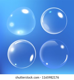 Bubbles under water vector illustration on blue background