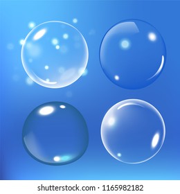 Bubbles under water vector illustration on blue background