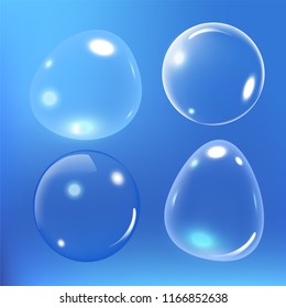 Bubbles under water vector illustration on blue background