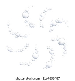 Bubbles under water vector illustration on white background