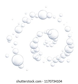 Bubbles under water vector illustration on white background