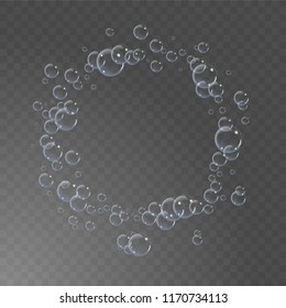 Bubbles under water vector illustration on transparent background