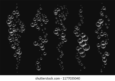 Bubbles under water vector illustration on black background