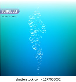 Bubbles under water vector illustration on blue background