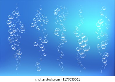Bubbles under water vector illustration on blue background