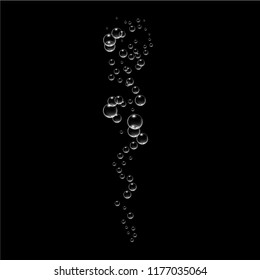 Bubbles under water vector illustration on black background