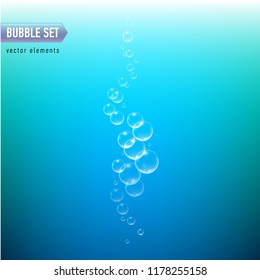 Bubbles under water vector illustration on blue background
