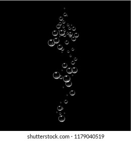 Bubbles under water vector illustration on black background