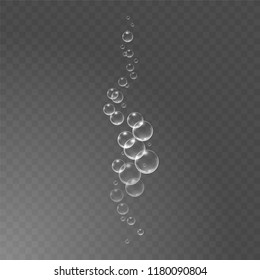 Bubbles under water vector illustration on transparent background