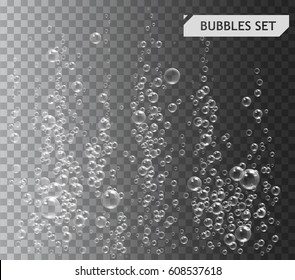 Bubbles under water vector illustration on transparent background