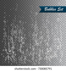 Bubbles under water vector illustration on transparent background