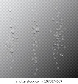 Bubbles underwater texture, vector fizzy air, gas or clean oxygen bubbles under sea water. Realistic effervescent champagne drink.