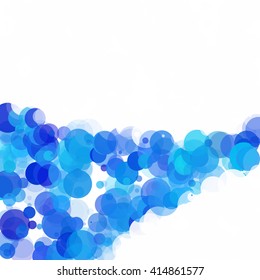 Bubbles Unique Blue Bright Vector Background