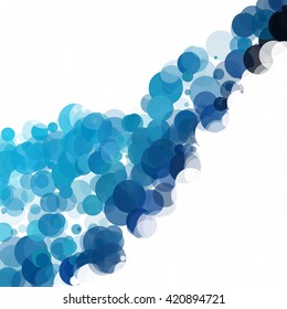 Bubbles Unique Blue Bright Vector Background