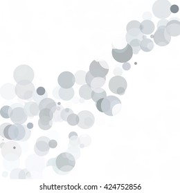 Bubbles Unique Gray White Bright Vector Background