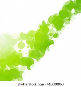 Bubbles Unique Green Bright Vector Background