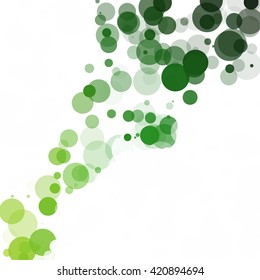 Bubbles Unique Green Bright Vector Background