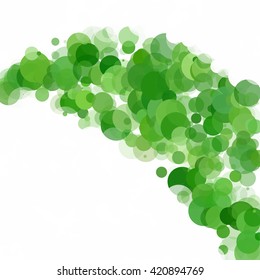 Bubbles Unique Green Bright Vector Background