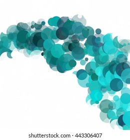 Bubbles Unique Green Bright Vector Background