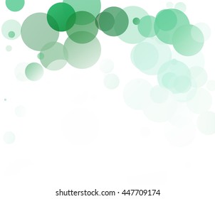 Bubbles Unique Green Bright Vector Background