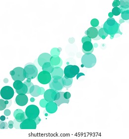 Bubbles Unique Green Bright Vector Background