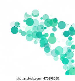 Bubbles Unique Green Bright Vector Background