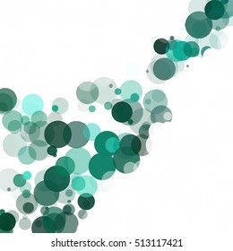 Bubbles Unique Green Bright Vector Background