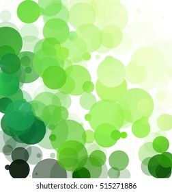 Bubbles Unique Green Bright Vector Background