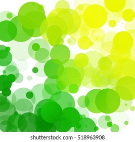 Bubbles Unique Green Bright Vector Background